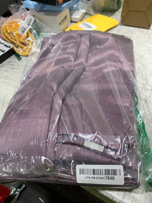 Photo 1 of HPD Half Price Drapes Room Darkening Curtains for Bedroom Vintage Textured Faux Dupioni Silk Curtains for Living Room (1 Panel), 50 X 96, Smokey Plum