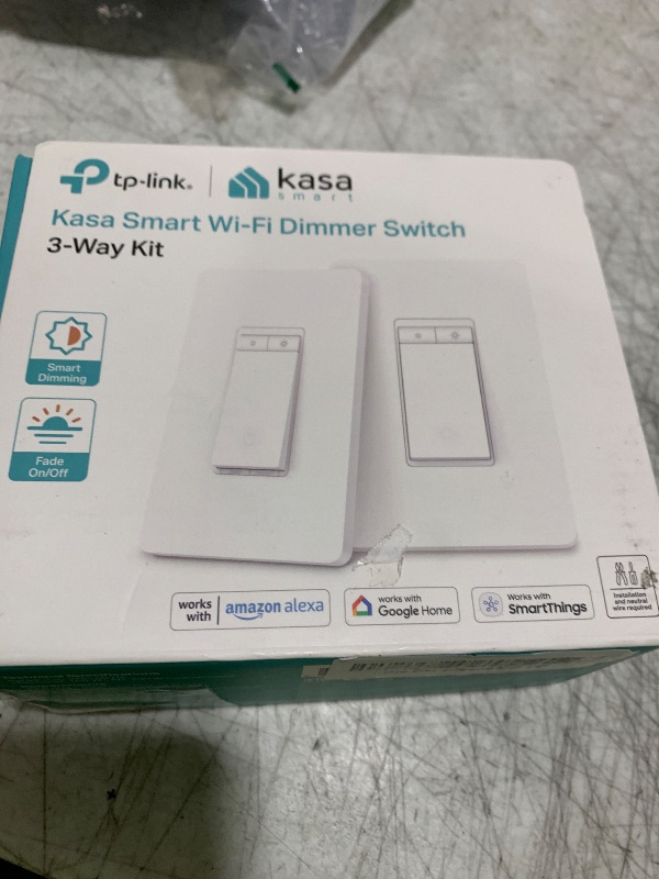 Photo 1 of Kasa Smart 3 Way Dimmer Switch KIT, Dimmable Light Switch Compatible with Alexa, Google Assistant and SmartThings, Neutral Wire Needed, 2.4GHz, ETL Certified, No Hub Required, White (KS230 KIT v2)