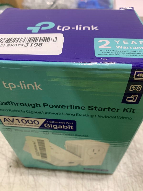 Photo 1 of TP-Link AV1000 Powerline Ethernet Adapter Kit (TL-PA7017P KIT) - Passthrough, Noise Filtering, Gigabit Port, Plug Pair & Play, Network Adapter, Free Expert Support