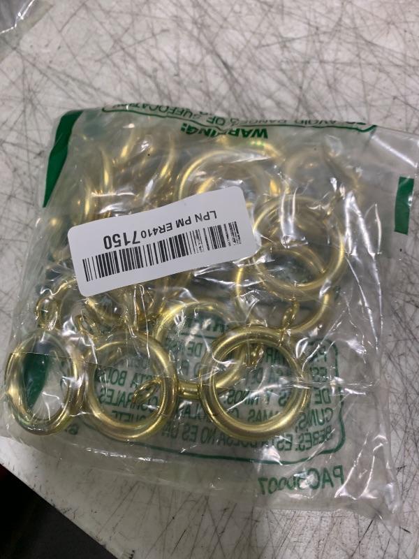 Photo 1 of Curtain Ring Metal 28-Pcs 1.0 Inch Inner Diameter with Eyelets Fit Up to 0.8 Inch Rod Large Wire Diameter (Gold-28pcs)