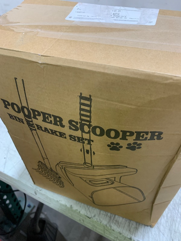 Photo 1 of MXF Pooper Scooper Swivel Bin & Rake Kit with 20 Waste Bags, 36.6" Long Handle Adjustable Portable Non-Breakable Dog Pooper Scooper for Large Medium Small Dogs, Poop Scooper for Lawn Yard Dog Kennel