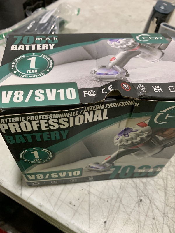 Photo 1 of EGR Upgraded 7000mAh V8 Battery Replacement Compatible with Dyson V8 Animal Battery Replacement V8 Absolute V8 Motorhead V8 Fluffy SV10 Carbon Fiber Vacuum Cleaner 2 Filters and 3 Screws Included