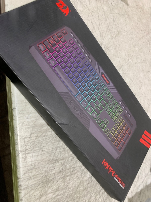 Photo 1 of Redragon K503 Wireless Gaming Keyboard, RGB LED Backlit, Multimedia Keys, Silent Membrane Keyboard with Wrist Rest for Windows PC Games (Black)