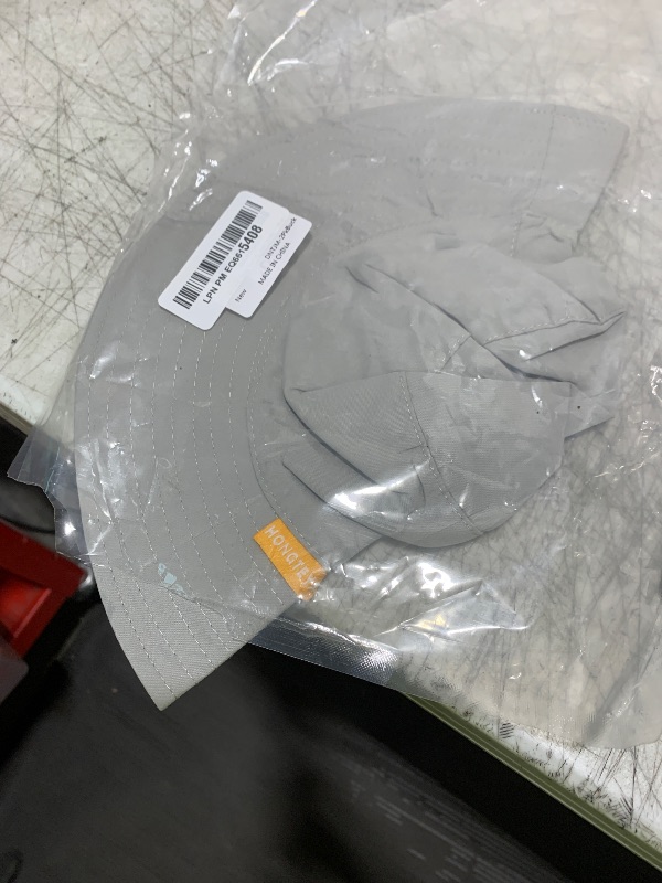 Photo 1 of  Baby Sun Hat Kids Summer UPF 50+ Sun Protective Toddler Bucket Hat Wide Brim Adjustable Beach Hats for Boys Girls Age 0-6 Years (Grey