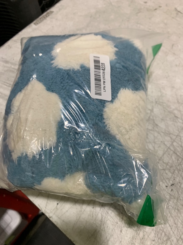 Photo 1 of Lesure Waterproof Puppy Blanket for Small Dogs - Washable Double Sided Dog Blankets with Warm Jacquard Shag and Soft Sherpa Fleece, Pet Cat Blanket for Couch Protection, 3D Textured Cloud, Blue
