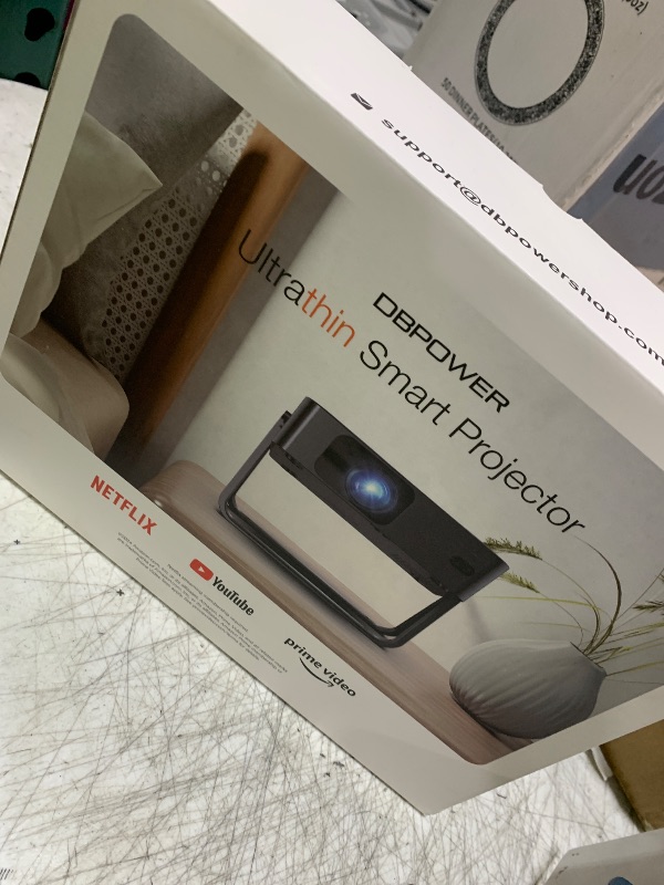 Photo 1 of [Ultra-Slim 1.97"| Netflix Licensed | AI Auto Focus | 360° Stand] Smart Mini Projector with WiFi 6 & Bluetooth, Built-in Netflix/YouTube/Disney+/Hulu, DBPOWER N5 Movie Projector for Bedroom (Black)