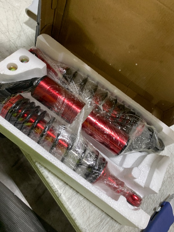 Photo 1 of RKV86 Adjustable 410mm Front Air Shock Absorbers, CNC Machining Process, Fit for Honda Sportrax TRX400EX 1999-2008, TRX450ER 2006-2014, TRX450R 2006-2012 ATV (1 Pair, Red)