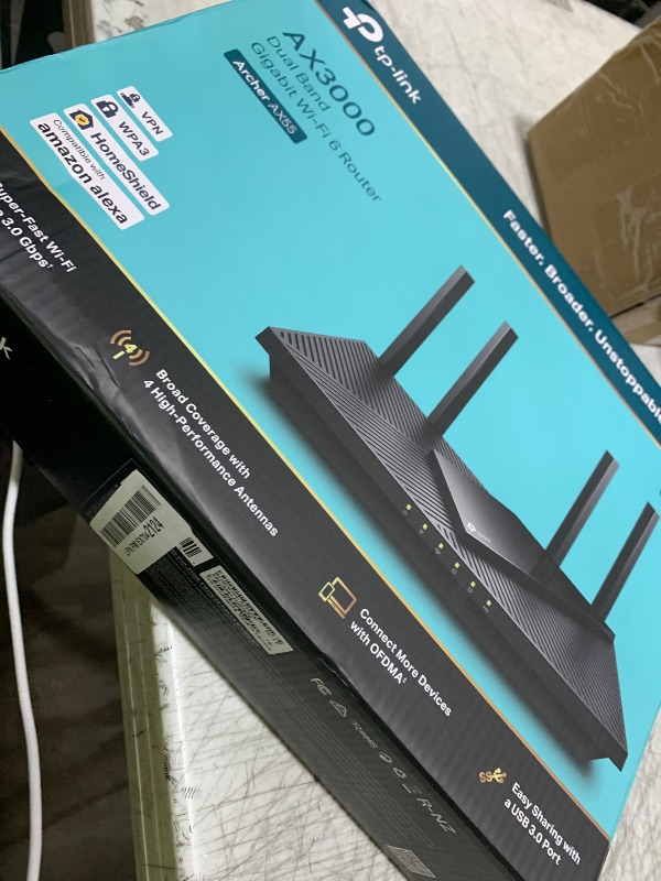 Photo 1 of TP-Link Dual-Band AX3000 Wi-Fi 6 Router Archer AX55 | Wireless Gigabit Internet Router for Home | EasyMesh Compatible | VPN Clients & Server | HomeShield, OFDMA, MU-MIMO | USB 3.0 | Secure by Design