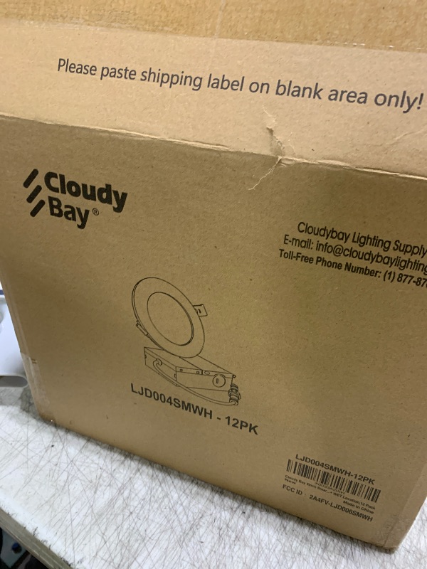 Photo 1 of CLOUDY BAY [12 Pack] 4inch Smart WiFi LED Recessed Lighting,RGBCW Color Changing, Compatible with Alexa and Google Home Assistant, No Hub Required,10W 650LM, 2700K-6500K,CRI90+ Wet Location,12 Pack