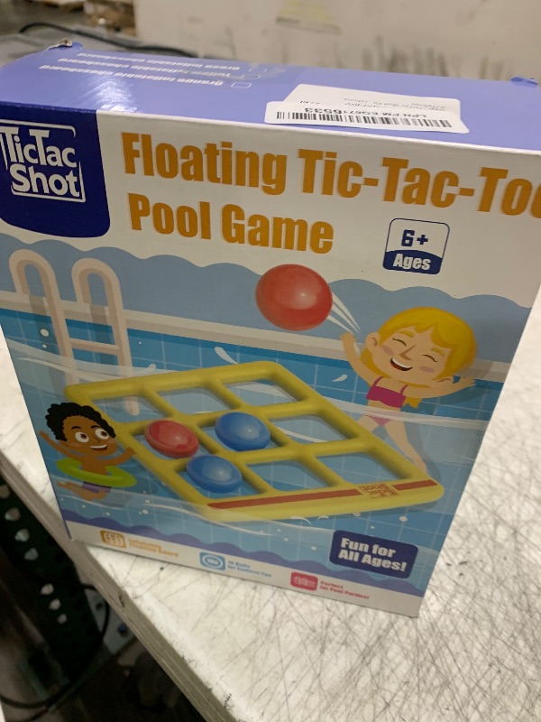 Photo 1 of TicTac Shot Pool Toys Games Set- Tic-Tac-Toe Inflatable Pool Toy with 10 Balls - for Adults Teens Kids 2-10 Players