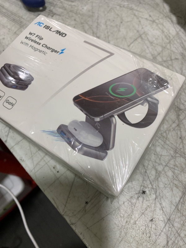 Photo 1 of 5-in-1 Wireless Charger for MagSafe, AC ISLAND Portable Travel Charging Station, 15W Max Fast Foldable Magnetic Stand, Evolved for iPhone 16/15/14/13 Series, Apple Watch, AirPods (with 35W Adapter)