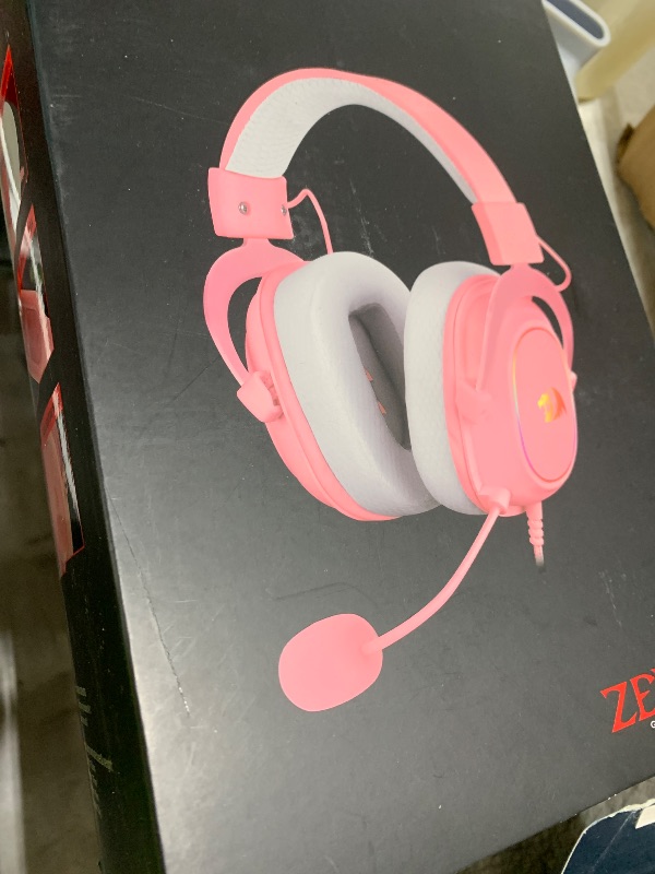 Photo 1 of Redragon H510 Zeus-X RGB Pink Wired Gaming Headset - 7.1 Surround Sound - 53MM Audio Drivers in Memory Foam Ear Pads w/Durable Fabric Cover- Multi Platforms Headphone - USB Powered for PC/PS4/NS