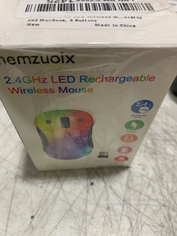 Photo 1 of memzuoix 2.4G LED Wireless Mouse, Rechargeable Ergonomic Mouse with Detachable Cover, 1200 DPI Portable Optical Computer Mouse with USB Receiver for Laptop, PC, Desktop and MacBook, 5 Buttons