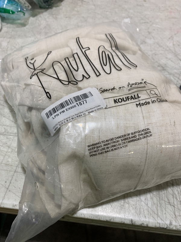 Photo 1 of KOUFALL Linen Grommet Curtains for Living Room,Semi Sheer Boho Farmhouse Neutral Cream Curtain Drapes with Bronze Grommets,Room Curtains for Bedroom Window Set of 2 Panels 84 Length