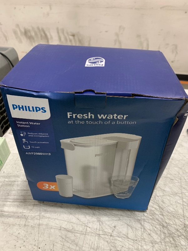 Photo 1 of PHILIPS Water Filter Pitcher, GoZero Next-gen Instant Water Purifier Filter Dispenser with Rechargeable Battery Mirco-X Clean Tech, Reduce Chlorine Lead Copper for Fridge Door 12Cup 3Filter for 9month