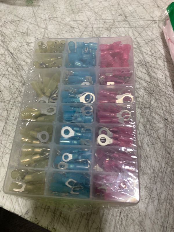 Photo 1 of haisstronica 280PCS Marine Grade Heat Shrink Wire Connectors-Electrical Connectors Kit of Tinned Red Copper,Crimp Insulated Ring Fork Spade Butt Splice(3Colors/21Size) 16-14 22-16 12-10 Gauge