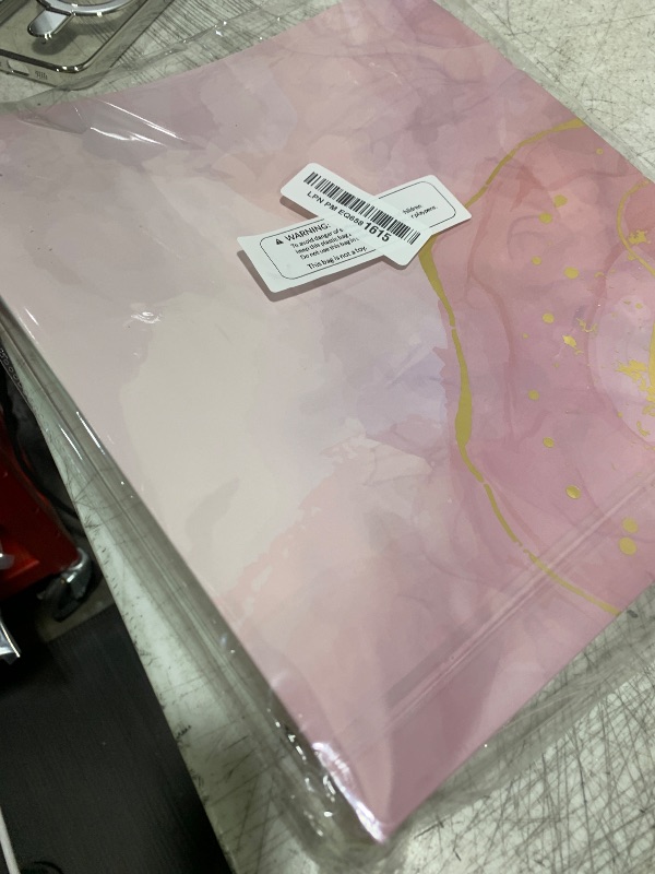 Photo 1 of SUNEE 3 Ring Binder 1 Inch Cute Binder with 2 Pockets, Decorative Pink Marble Three Ring Heavy Duty (Fit 8.5x11 Inches) for School Supplies, Office Supplies