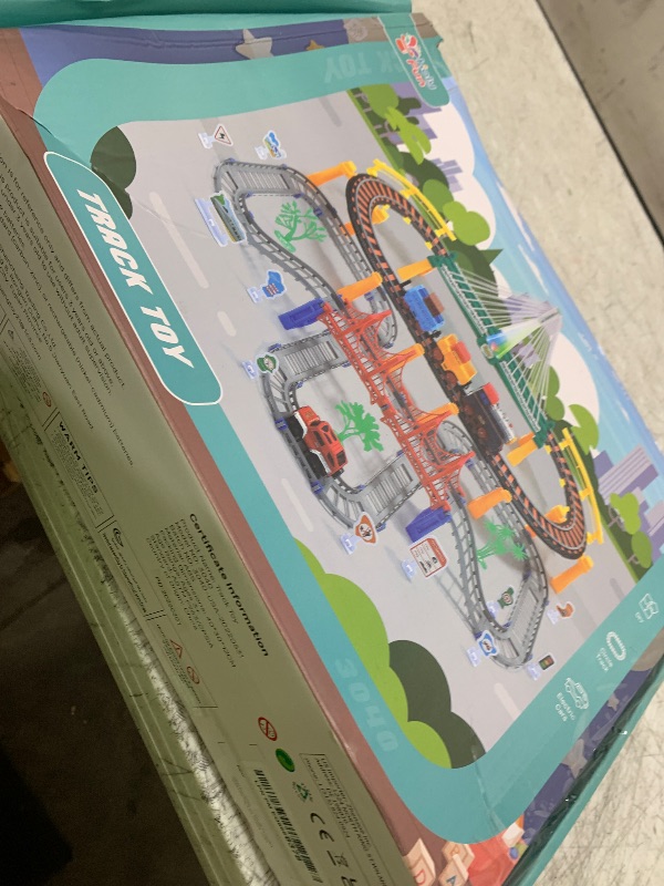 Photo 1 of Electric Toddler Train Set Toy, Battery Powered Railway Train Track Toy Playset for Kids Ages 3 4 5, Boys and Girls