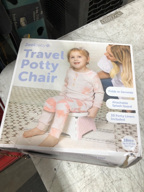 Photo 1 of Jool Baby Portable Potty Training Chair with Travel Bag and 30 Liners, Foldable, Indoor/Outdoor Use, Camping (Pink)