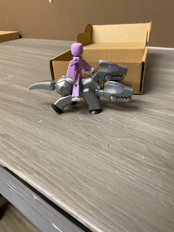 Photo 1 of Zing StikBot & Mega Monster Stop-Motion Animation Pack – Exclusive Lavender Purple StikBot + Silver Cerberus Figure, Creative Toy for Kids Age 4+