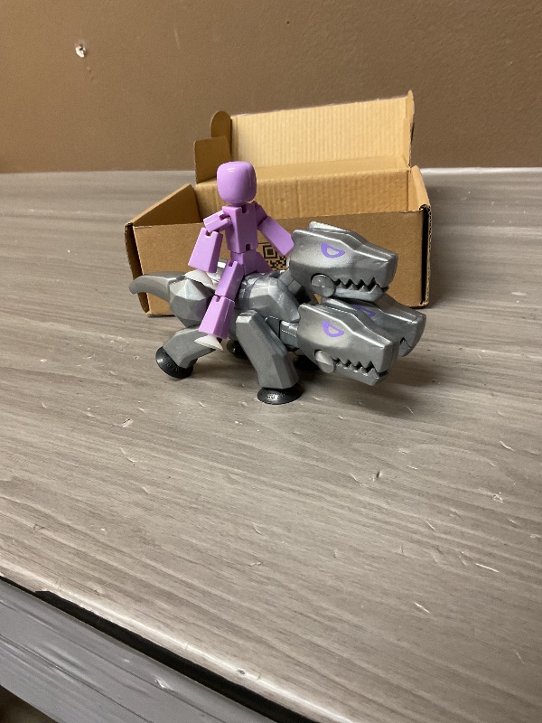 Photo 1 of Zing StikBot & Mega Monster Stop-Motion Animation Pack – Exclusive Lavender Purple StikBot + Silver Cerberus Figure, Creative Toy for Kids Age 4+