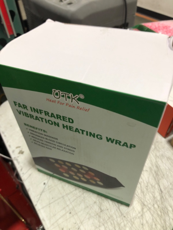 Photo 1 of UTK Vibrating Far Infrared Heating Pad for Back Pain Relief, Hot to 159?, Lower Back Massager Gift for Women Men, FSA-HSA Eligible, 3 Vibration, 16 Timers Auto-Off, 20 Jades, 35-55" Adjustable Size