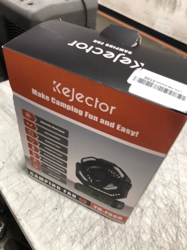 Photo 1 of kejector Battery Powered Fan Rechargeable - 24000mAh 3-in-1 Portable Camping Fan with LED Lights, USB C, Auto Oscillating Operated Fan for Tents, Travel, BBQ, Fishing, Home, Office, Camper Essentials