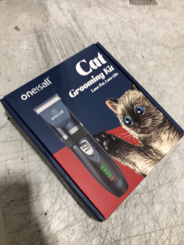 Photo 1 of oneisall Quiet Cat Clippers for Matted & Long Hair, 2-Speed Cordless Pet Shaver Grooming Kit for Cats, Small Dogs & Animals (Blue)
