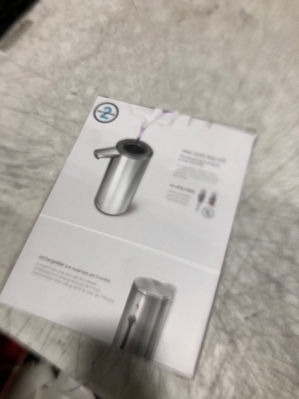 Photo 1 of simplehuman 9 oz. Touch-Free Automatic Rechargeable Sensor Pump, Brushed Stainless Steel, New