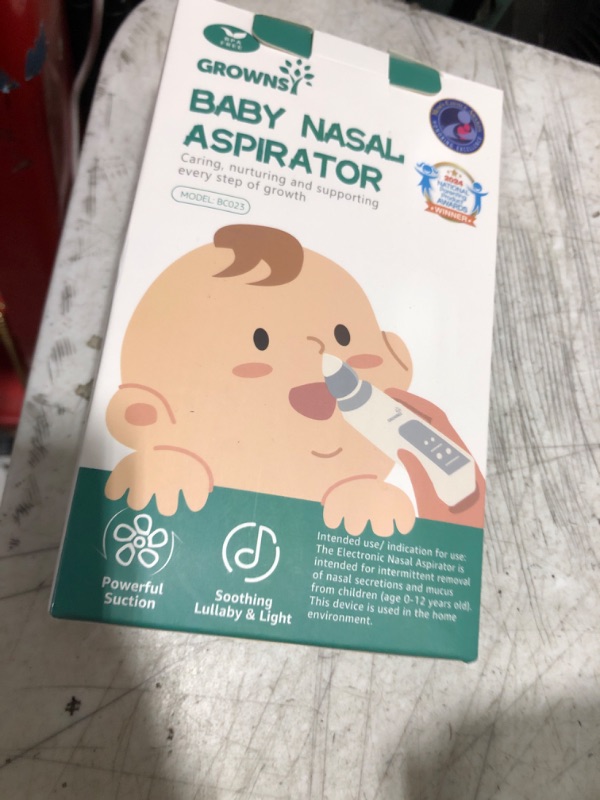 Photo 1 of GROWNSY Nasal Aspirator for Baby, Electric Baby Nose Sucker with Larger Suction Chamber and More Powerful Suction, Automatic Nose Cleaner with Music and Light Soothing Function