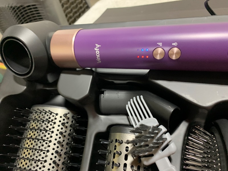 Photo 1 of Vincofy 7-in-1 Hair Dryer Brush and Hair Styler Set – Fast Drying, Curling, Straightening & Volumizing – Hot Air Styling Tool with No Heat Damage – for All Hair Types – Lavender