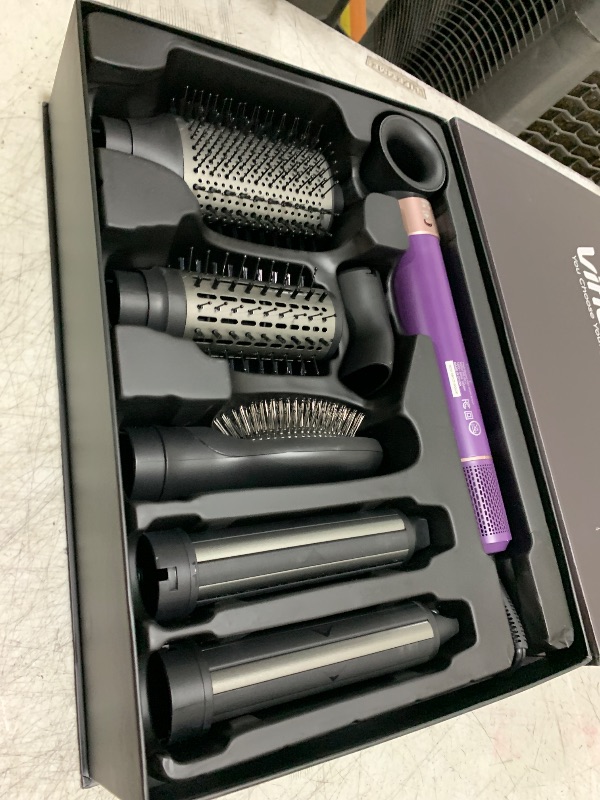 Photo 1 of Vincofy 7-in-1 Hair Dryer Brush and Hair Styler Set – Fast Drying, Curling, Straightening & Volumizing – Hot Air Styling Tool with No Heat Damage – for All Hair Types – Lavender
