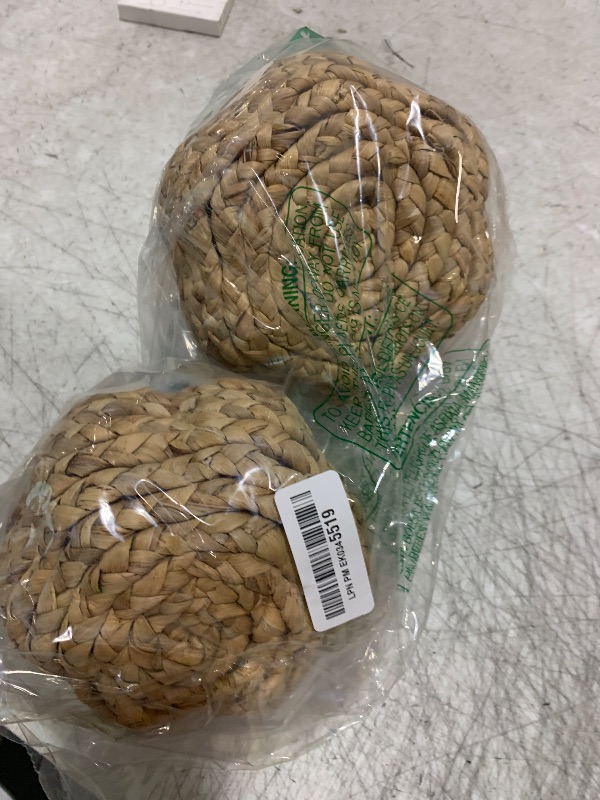 Photo 1 of winemana 2 Pack Pumpkin Fall Decor Thanksgiving Decorative Pumpkins for Home Woven Cattail Figurines Farmhouse Autumn Decorations Fall Centerpieces for Table Porch Mantel Indoor (Beige)