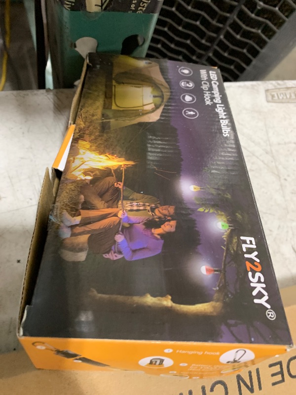 Photo 1 of FLY2SKY Tent Lamp Portable LED Tent Lights 5 Packs Hook Hurricane Emergency Lights LED Camping Light Bulb Camping Tent Lantern Bulb Camping Equipment for Camping Hiking Backpacking Fishing Outage