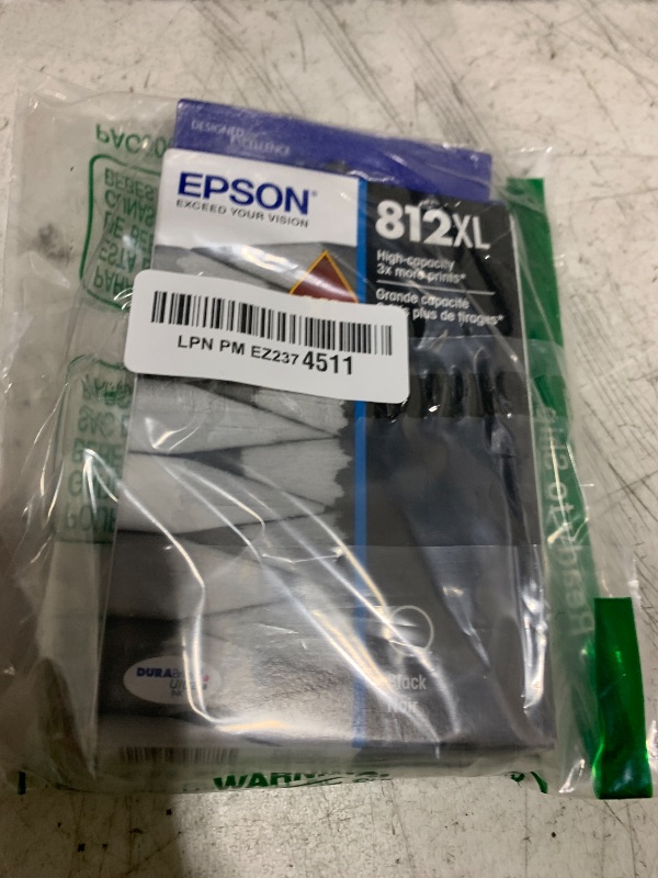 Photo 1 of EPSON 812 DURABrite Ultra Ink High Capacity Black Cartridge (T812XL120-S) Works with WorkForce Pro WF-7310, WF-7820, WF-7840, WorkForce EC-C7000