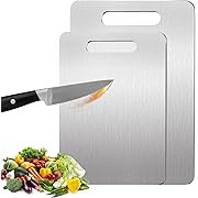 Photo 1 of 2 PackTitanium Cutting Boards 100% Pure Titanium for Kitchen .Cutting Edge Hygiene & Durability.Double sided food-grade Titanium Cutting Board For Meats Fruits And Vegetables. Easy to Clean?M+L)
