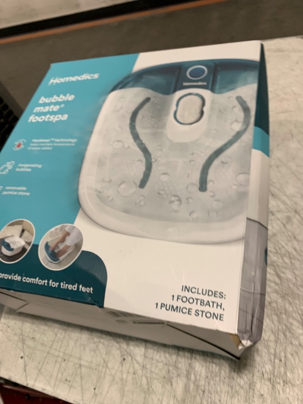 Photo 1 of HoMedics Bubble Mate Foot Spa, Toe Touch Controlled Foot Bath with Invigorating Bubbles and Splash Proof, Raised Massage nodes and Removable Pumice Stone