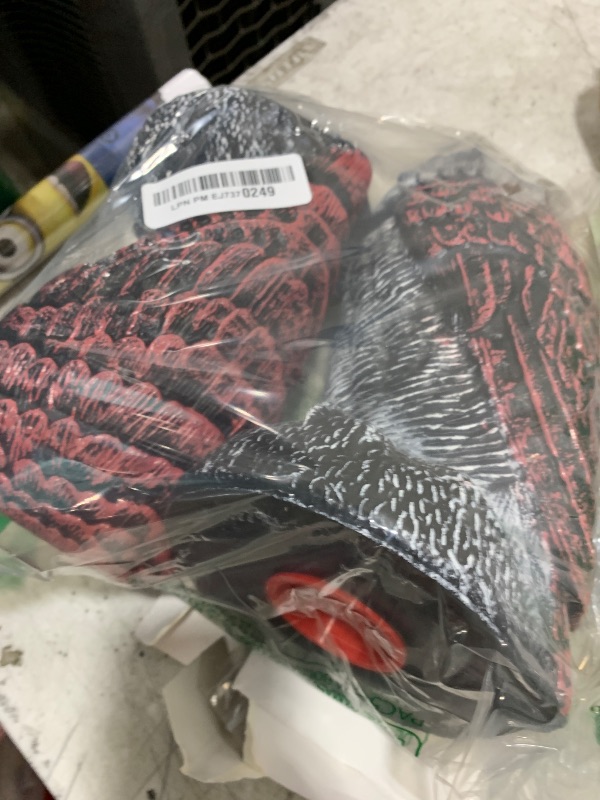 Photo 1 of Hedoc 2 Pack Fake Owl Decoys to Scare Birds Away, Rotating Head Bird Deterrents, Nature Enemy Scarecrow Plastic Statues, Pest Repellent for Gardens and Patios