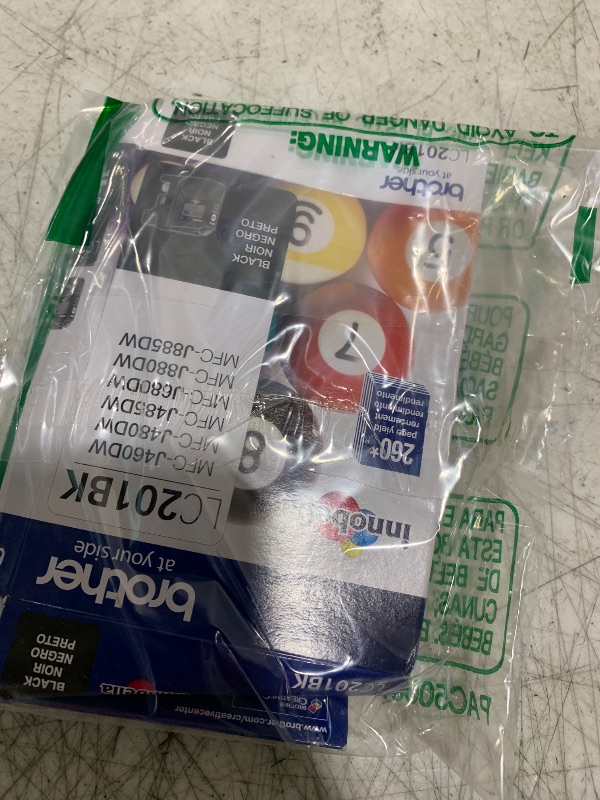 Photo 1 of Brother Genuine Standard Yield Black Ink Cartridge, LC201BK, Replacement Black Ink, Page Yield Up To 260 Pages, Amazon Dash Replenishment Cartridge, LC201BK