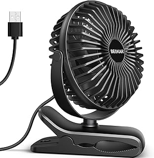 Photo 1 of BESKAR Clip on Fan with Strong Airflow, 3 Speeds USB Fan Ultra Quiet operation