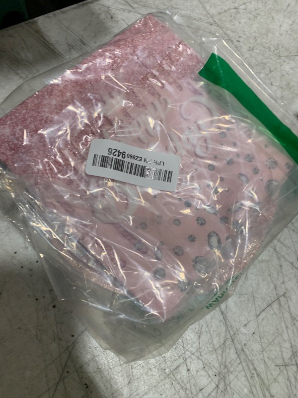 Photo 1 of Pink Rose Goldr Birthday Party Supplies, Include 20 Plates and 20 Napkins, Pink Rose Goldr Theme Birthday Party Decorations for Kid Girls Women Glitter Diamond Party Supplies