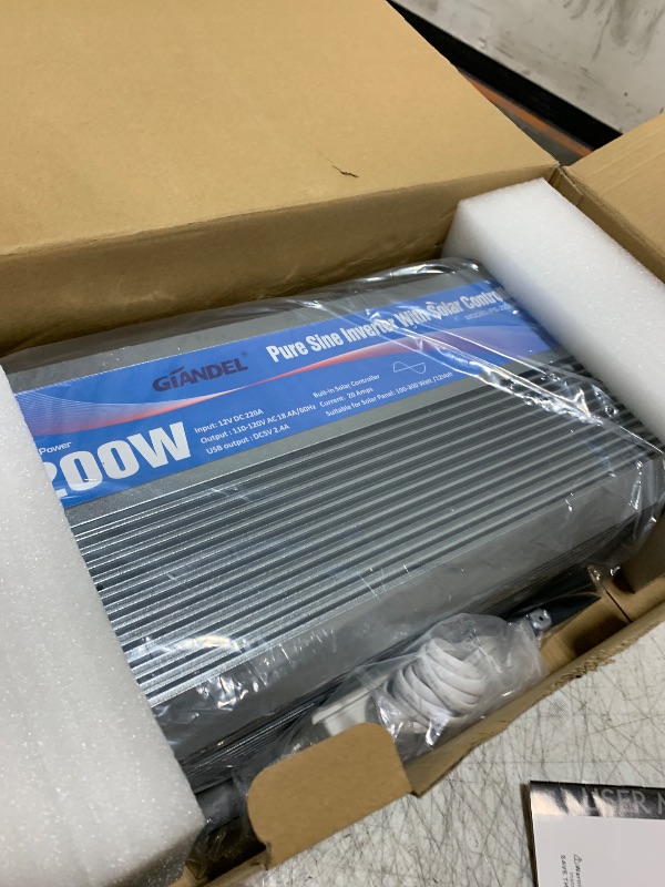 Photo 1 of GIANDEL 2200W Pure Sine Wave Power Inverter 12V DC to 110V 120V AC with 20A Solar Charge Control Lithium Battery Compatible and Remote Control&LED Display for RVs Truck Off Grid Solar System