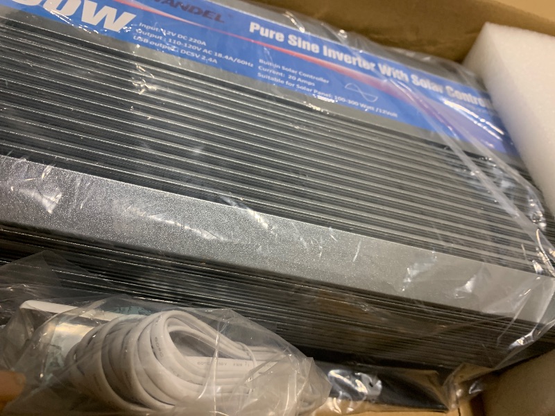 Photo 1 of GIANDEL 2200W Pure Sine Wave Power Inverter 12V DC to 110V 120V AC with 20A Solar Charge Control Lithium Battery Compatible and Remote Control&LED Display for RVs Truck Off Grid Solar System
