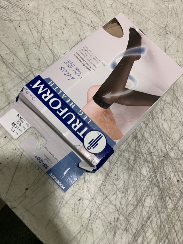 Photo 1 of Truform Sheer Compression Stockings, 15-20 mmHg, Women's Knee High Length, 20 Denier, Nude, Large