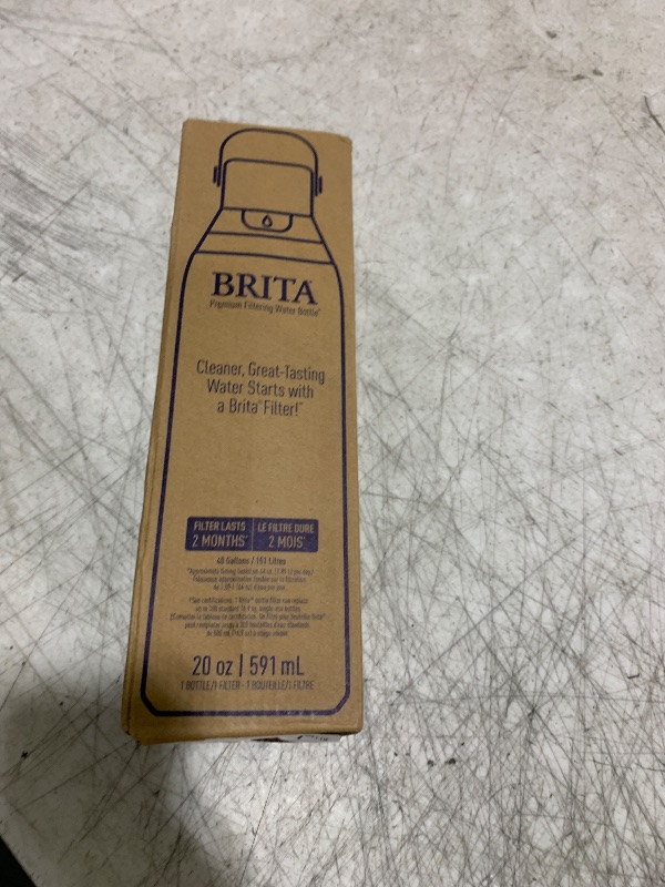 Photo 1 of Brita Insulated Filtered Water Bottle with Straw, Reusable, Christmas Gift and Stocking Stuffer For Men and Women, Stainless Steel Metal, Glacier, 20 Ounce