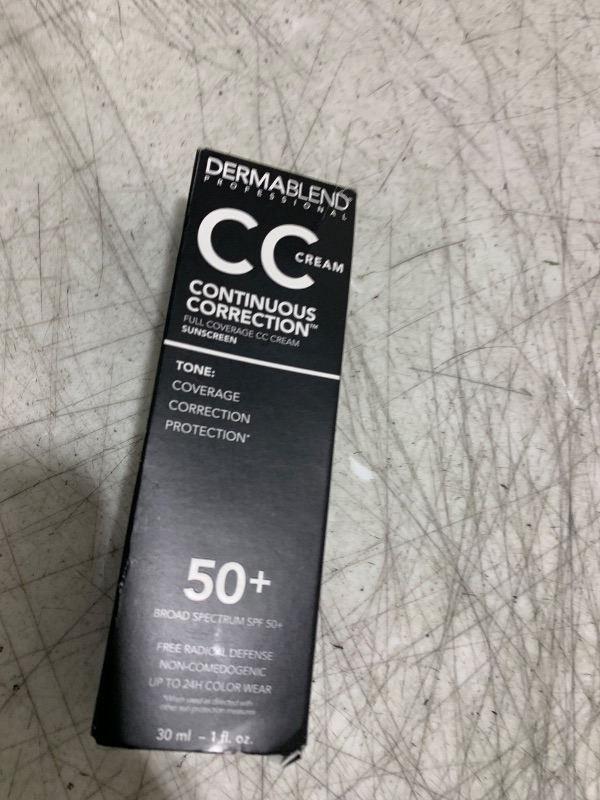Photo 1 of Dermablend Continuous Correctionâ„¢ Tone-Evening CC Cream Foundation SPF 50+, Full Coverage Foundation Makeup & Color Corrector, Non-Comedogenic , 1 Fl Oz (Pack of 1)