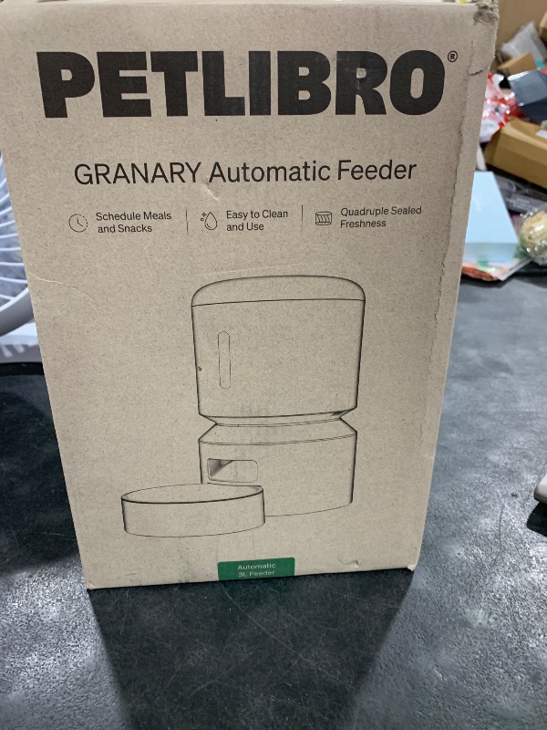 Photo 1 of PETLIBRO Automatic Cat Feeder, Automatic Dog Food Dispenser with Freshness Preservation, Timed Pet Feeders for Dry Food, Up to 50 Portions 6 Meals Per Day, Granary Black