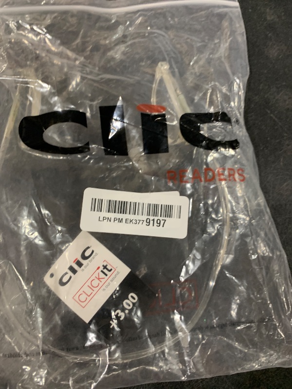 Photo 1 of Clic Magnetic Reading Glasses for Men or Women, Computer Readers, Original (S-M, CLEAR 3.00 Magnification)
