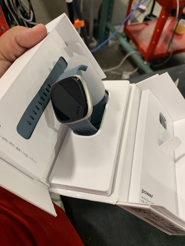Photo 1 of Fitbit Versa 4 Fitness Smartwatch with Daily Readiness, GPS, 24/7 Heart Rate, 40+ Exercise Modes, Sleep Tracking and more, Waterfall Blue/Platinum, One Size (S & L Bands Included)