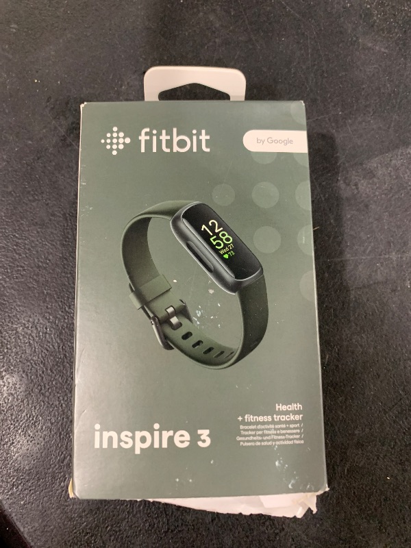 Photo 1 of Fitbit Inspire 3 Health &-Fitness-Tracker with Stress Management, Workout Intensity, Sleep Tracking, 24/7 Heart Rate and more, Midnight Zen/Black One Size (S & L Bands Included)